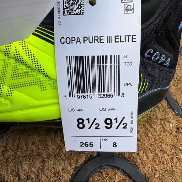 Adidas Copa Pure III Elite Laceless FG Men\'s Soccer Cleats Size 8.5 Lucid Lemon main image 11